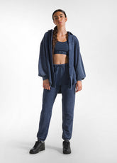 JOGGER MARMORIZZATO IN FELPA COMFORT BLU - NIGHT BLUE | DEHA