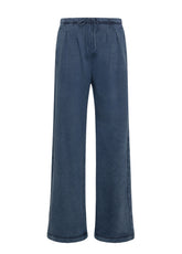 PANTALONE PALAZZO EFFETTO MARMO BLU - NIGHT BLUE | DEHA