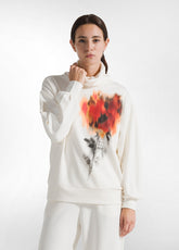 SOFT TOUCH SWEATSHIRT MIT AUFDRUCK - WEISS - MILK WHITE | DEHA