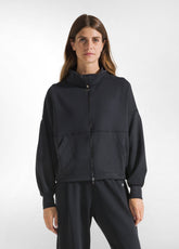 SOFT TOUCH FULL ZIP SWEATSHIRT - BLACK - BLACK | DEHA