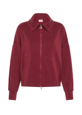 SOFT TOUCH FULL ZIP SWEATSHIRT - RED - CORDOVAN RED | DEHA