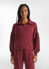 SOFT TOUCH FULL ZIP SWEATSHIRT - RED - CORDOVAN RED | DEHA