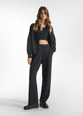 SOFT TOUCH STRAIGHT LEG PANTS - BLACK - BLACK | DEHA