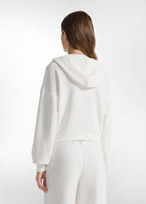 SOFT TOUCH LIGHT KNOTTED HOODIE - WHITE - MILK WHITE | DEHA