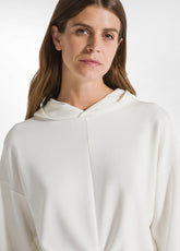 SOFT TOUCH LIGHT KNOTTED HOODIE - WHITE - MILK WHITE | DEHA