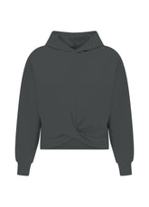 SOFT TOUCH LIGHT KNOTTED HOODIE - GREY - LEAD GREY | DEHA