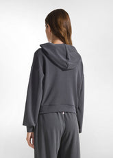 SOFT TOUCH LIGHT KNOTTED HOODIE - GREY - LEAD GREY | DEHA