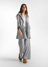 SWEAT-CARDIGAN MIT LUREX - GRAU - GREY MELANGE | DEHA