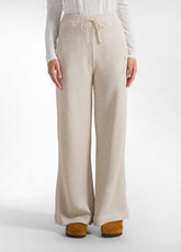 PANTALONE PALAZZO IN FELPA LUREX BIANCO - CREAM | DEHA