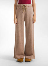 PANTALONE PALAZZO IN FELPA LUREX MARRONE - HAZELNUT | DEHA