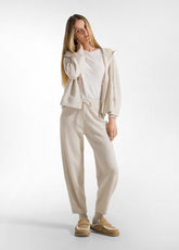 LUREX CARROT-FIT PANTS - WHITE - CREAM | DEHA