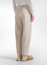 PANTALONE CARROT FIT IN FELPA LUREX BIANCO - CREAM | DEHA