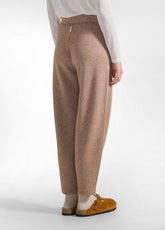 PANTALONE CARROT FIT IN FELPA LUREX MARRONE - HAZELNUT | DEHA