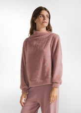 HIGH NECK FLUFFY SWEATSHIRT - PINK - Sweaters | DEHA