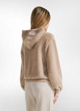 FULL-ZIP FLUFFY HOODIE - MULTICOLOR - HONEY | DEHA