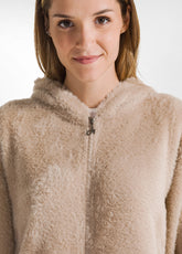 FULL-ZIP FLUFFY HOODIE - MULTICOLOR - HONEY | DEHA