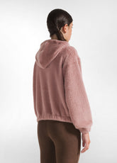 FELPA SOFFICE CON ZIP E CAPPUCCIO ROSA - MISTY ROSE | DEHA