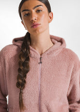 FELPA SOFFICE CON ZIP E CAPPUCCIO ROSA - MISTY ROSE | DEHA