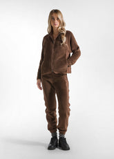 GIACCA DI PILE CON DETTAGLI IN SCUBA MARRONE - COFFEE BROWN | DEHA