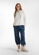 FLEECEPULLOVER MIT HALBEM REISSVERSCHLUSS MIT SCUB - MILK WHITE | DEHA