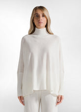 WOOLY BLEND HIGH NECK SWEATER - WHITE - Warm and Cozy | DEHA