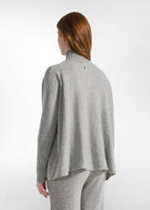 WOOLY BLEND HIGH NECK SWEATER - GREY - GREY MELANGE | DEHA