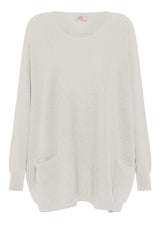 PULLOVER AMPIO MISTO LANA BIANCO - MILK WHITE | DEHA