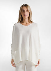 PULLOVER AMPIO MISTO LANA BIANCO - MILK WHITE | DEHA