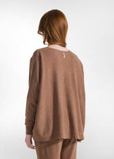 WOOOLY BLEND LOOSE SWEATER - BROWN - GLACE' BROWN | DEHA