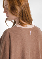 LOOSE PULLOVER AUS WOLLGEMISCH - BRAUN - GLACE' BROWN | DEHA