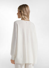 PULLOVER SCOLLO V MISTO LANA BIANCO - MILK WHITE | DEHA