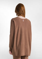 WOOLY BLEND V-NECK SWEATER - BROWN - GLACE' BROWN | DEHA