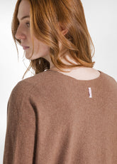 WOOLY BLEND V-NECK SWEATER - BROWN - GLACE' BROWN | DEHA