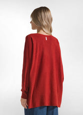 WOOLY BLEND V-NECK SWEATER - ORANGE - RUST ORANGE | DEHA