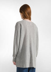 PULLOVER MIT V-AUSSCHNITT AUS WOLLGEMISCH - GRAU - GREY MELANGE | DEHA