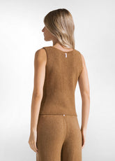 LOUNGE KNITTED TOP - BROWN - GLACE' BROWN | DEHA