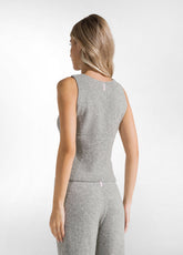 LOUNGE STRICK-TANKTOP - GRAU - GREY MELANGE | DEHA