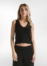 LOUNGE KNITTED TOP - BLACK - BLACK | DEHA