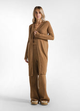 CARDIGAN LUNGO IN MAGLIA MARRONE - GLACE' BROWN | DEHA