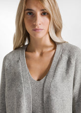 LOUNGE LANGER CARDIGAN - GRAU - GREY MELANGE | DEHA