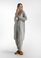 LOUNGE LONG CARDIGAN - GREY - GREY MELANGE | DEHA