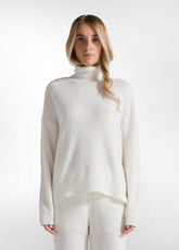 LOUNGE-PULLOVER MIT STEHKRAGEN - WEISS - MILK WHITE | DEHA