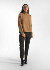 LOUNGE HIGH NECK SWEATER - BROWN - Warm and Cozy | DEHA