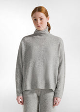 LOUNGE-PULLOVER MIT STEHKRAGEN - GRAU - GREY MELANGE | DEHA