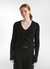 LOUNGE KNITTED SLIM FIT TOP - BLACK - BLACK | DEHA