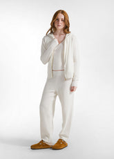 LOUNGE FULL-ZIP CARDIGAN - WHITE - MILK WHITE | DEHA