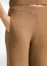 PANTALONE IN MAGLIA GAMBA LARGA MARRONE - GLACE' BROWN | DEHA