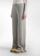 LOUNGE-STRICKHOSE MIT WEITEM BEIN - GRAU - GREY MELANGE | DEHA