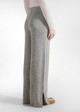 LOUNGE-STRICKHOSE MIT WEITEM BEIN - GRAU - GREY MELANGE | DEHA