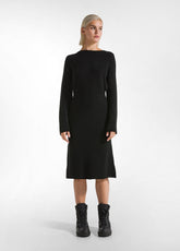 LOUNGE KNITTED LONG DRESS - BLACK - BLACK | DEHA